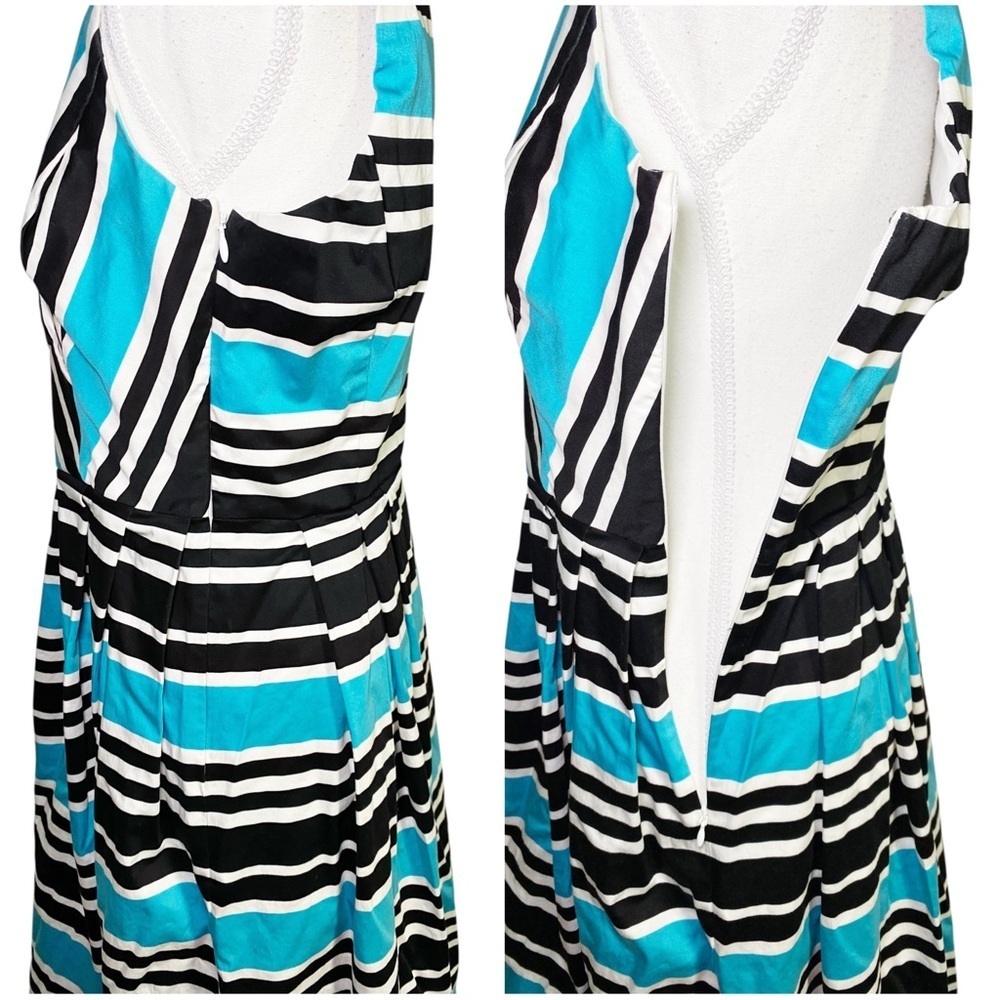Talbots Black, White, and Blue Striped Midi Dress - Picture 13 of 15